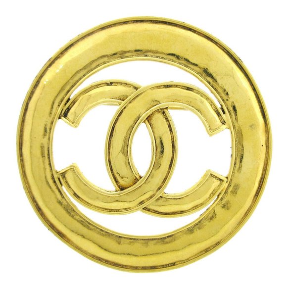 CHANEL CC Medallion Motif Brooch Pin Corsage Gold-Tone - Picture 1 of 8
